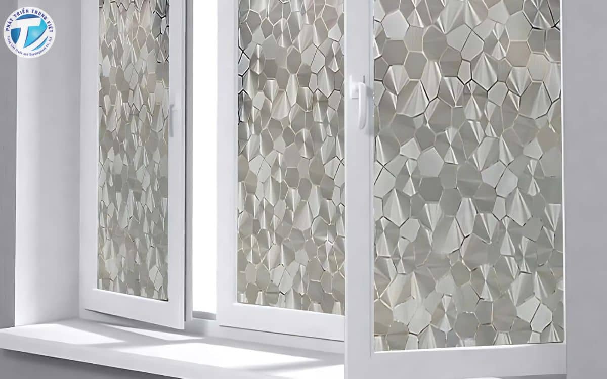 Decal dán kính mờ hoa văn 3D